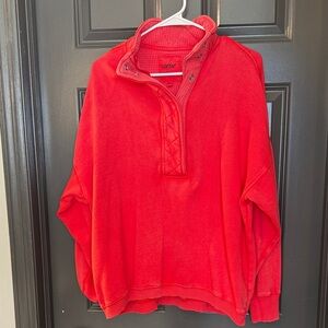 Red Quarter-Zip Pullover